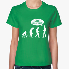 Футболка Evolution - Stop following me на 4u.printdirect.ru