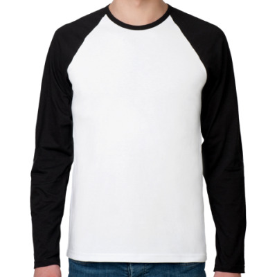 Реглан Мужская l/s (бел/чёрн) на printdirect.ru